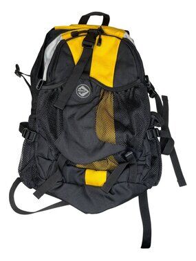 Miko Large Yellow & Black Hiking Backpack W/ Multiple Compartments 63L